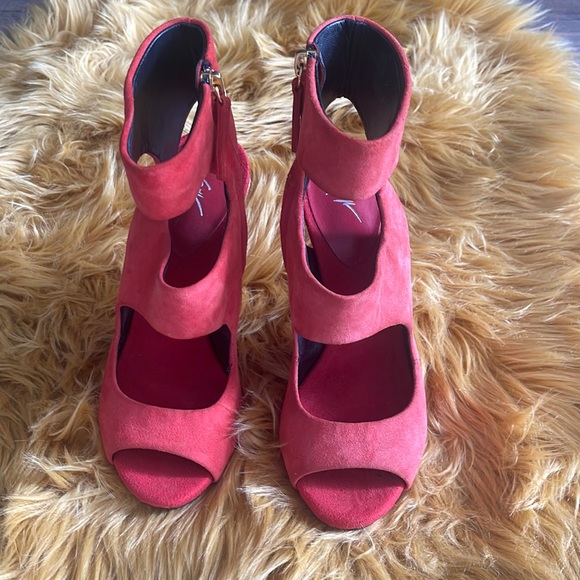 Giuseppe Zanotti Women Sandals Red Leather EU 37 - Picture 6 of 13